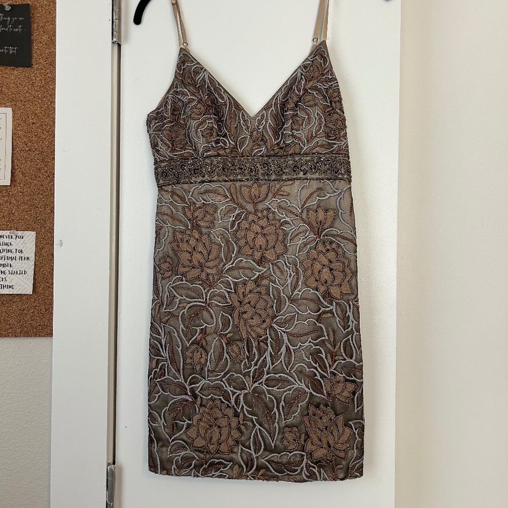 Sue Wong Beaded Cocktail Dress - Size 0